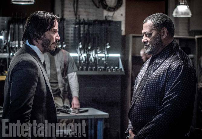 JOHN WICK: CHAPTER 2 (2017) John Wick (Keanu Reeves) and The Bowery King (Laurence Fishburne)