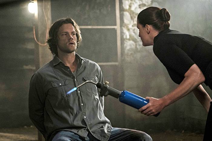 Supernatural -- "Keep Calm and Carry On" -- SN1201b_0218.jpg -- Pictured (L-R): Jared Padalecki as Sam and Bronagh Waugh as Ms. Watt -- Photo: Katie Yu/The CW -- ÃÂ© 2016 The CW Network, LLC. All Rights Reserved