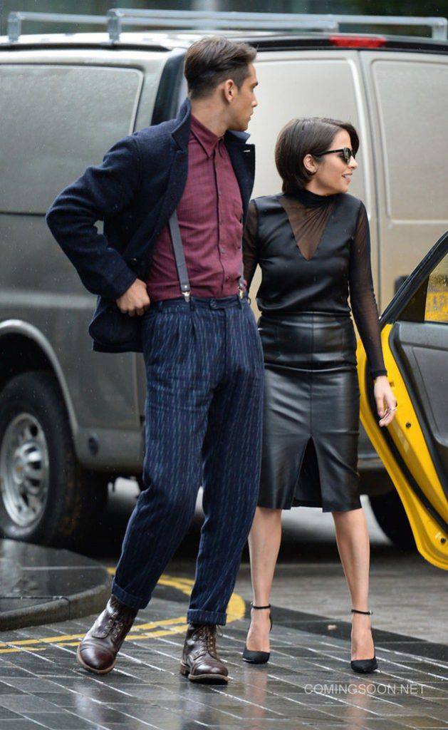 Cast of Snatch seen filming a scene in Manchester City Centre. The Scene is set in New York. Featuring: Luke Pasqualino, Stephanie Leonidas Where: Manchester, United Kingdom When: 26 Sep 2016 Credit: WENN.com