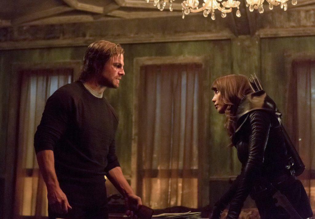 Arrow -- "Second Chances" -- Image AR511a_0167b.jpg -- Pictured (L-R): Stephen Amell as Oliver Queen and Lexa Doig as Talia al Ghul -- Photo: Michael Courtney/The CW -- ÃÂ© 2017 The CW Network, LLC. All Rights Reserved.